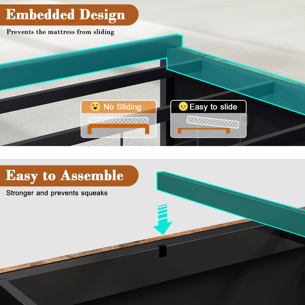 Twin Size Corner Bed Frame with Storage and Headboard O77514
