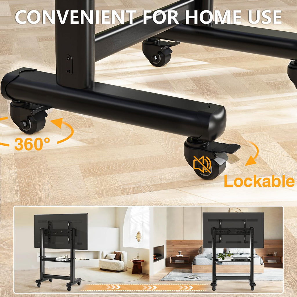 Mobile TV Cart Rolling TV Stand with Wheels for 55-120" TVs H73339