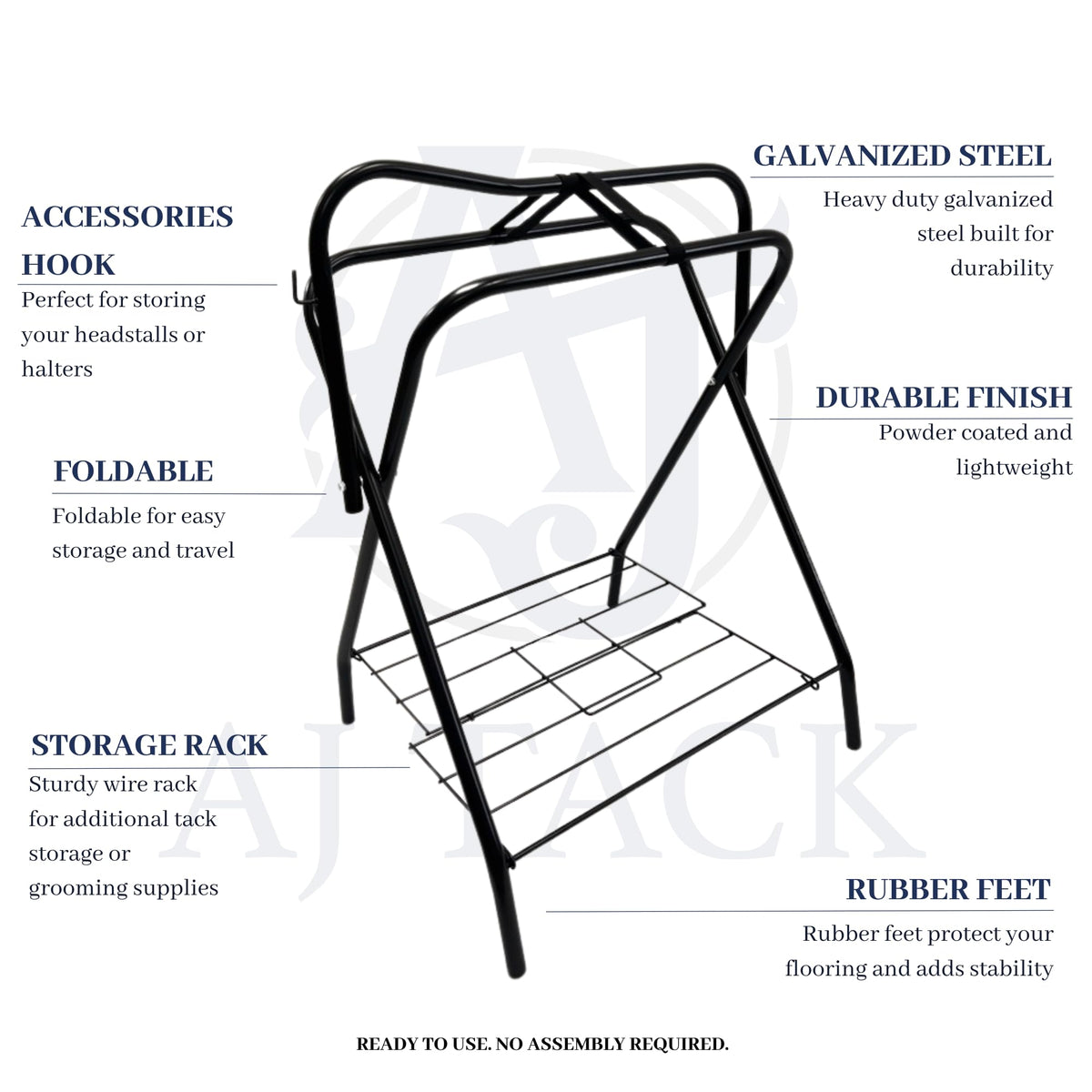 Portable Folding Saddle Rack Powder-Coated Steel Y493665