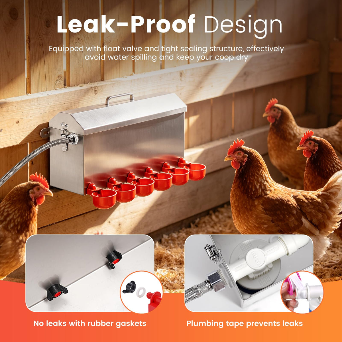 1.5 Gallon Metal Automatic Chicken Waterer W3885