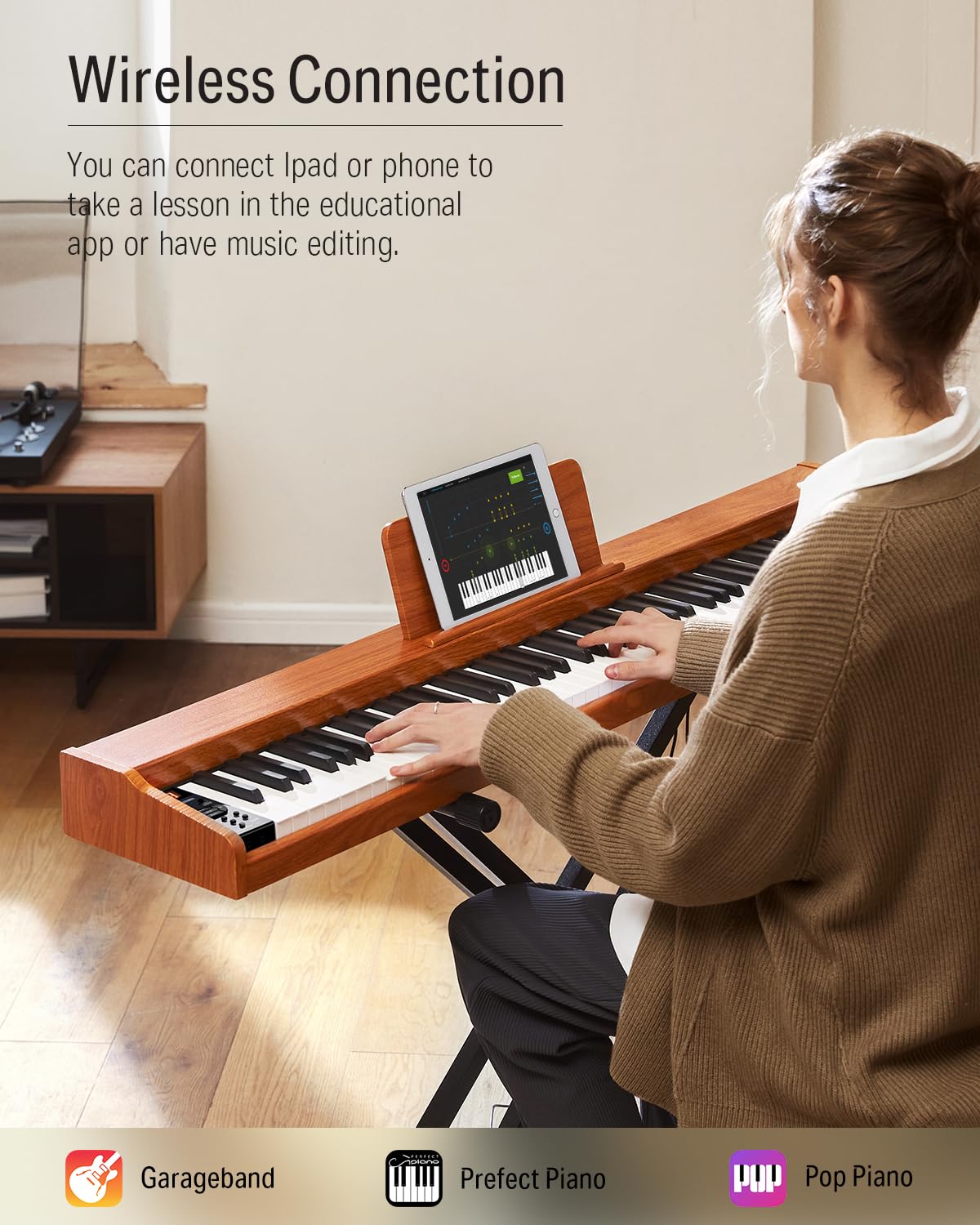 88 Keys Digital Piano with Stand and Sustain Pedal N53797