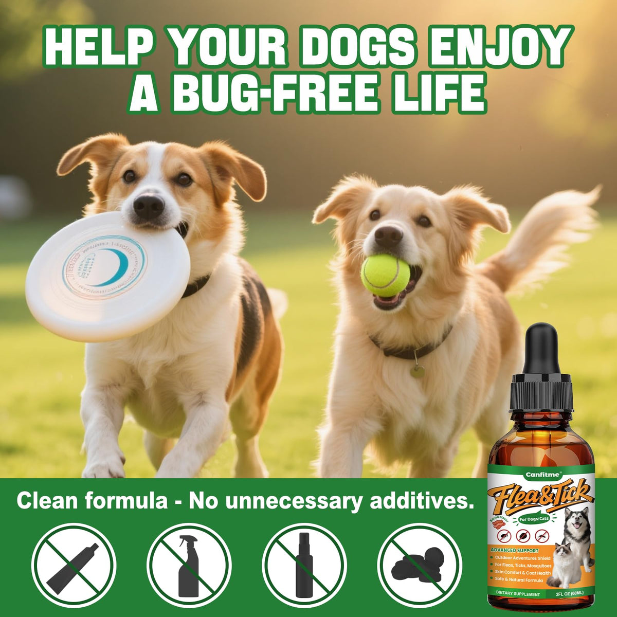 Flea and Tick Prevention Liquid Drops with Multivitamin V38727