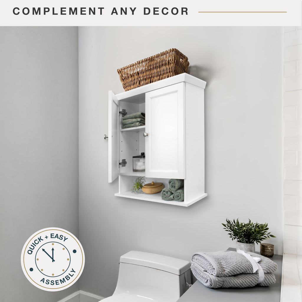 White Wall Mounted Medicine Cabinet Organizer N297115