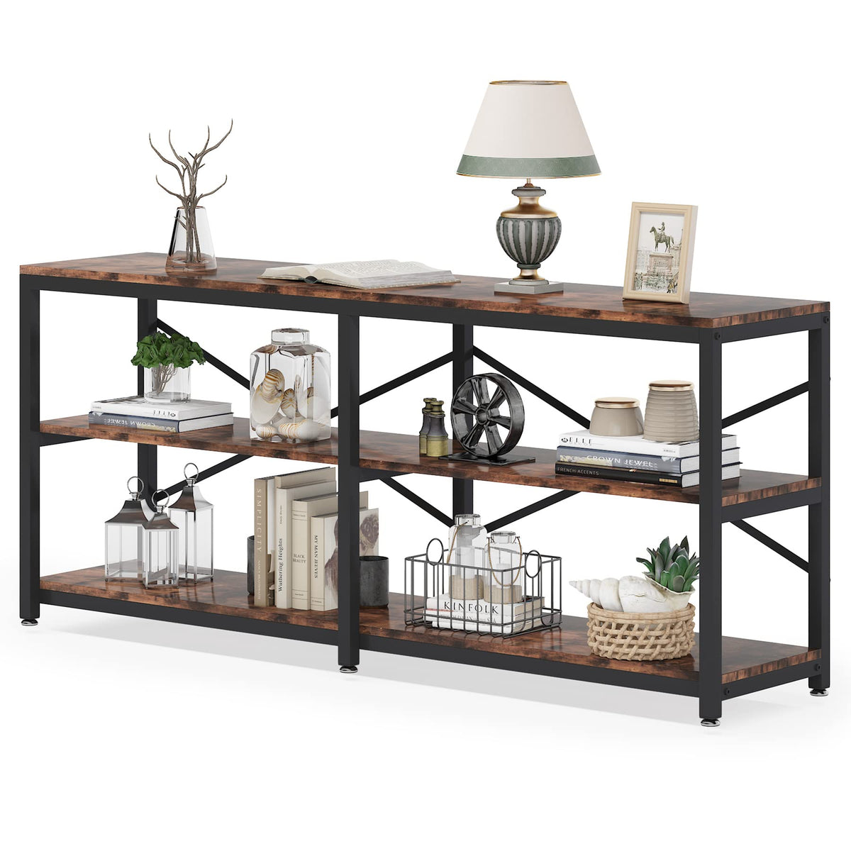 70.9 Inch 3-Tier Console Table with Storage Shelves B985