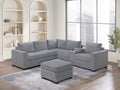 Light Gray 4pc Corduroy Sectional Sofa Set F692