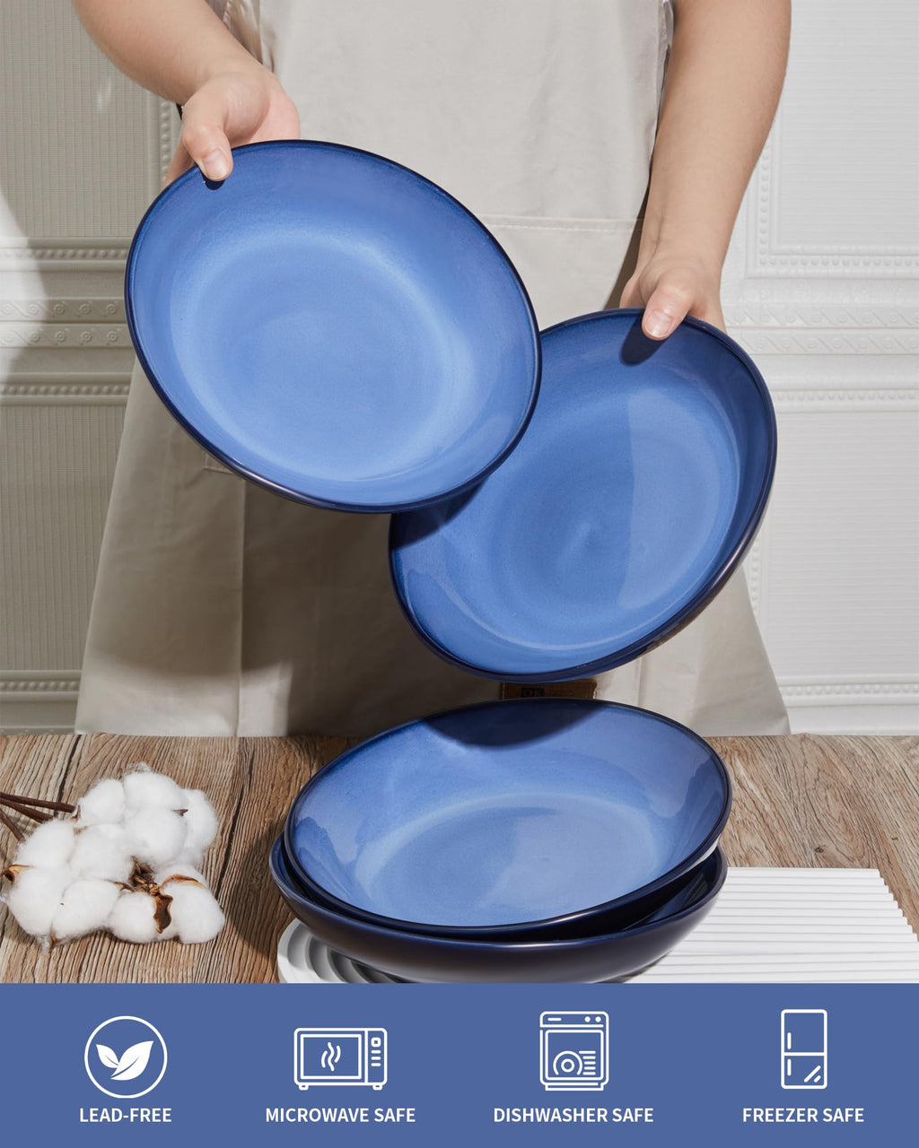 8.75'' Ceramic Pasta Bowls Set of 4 T774