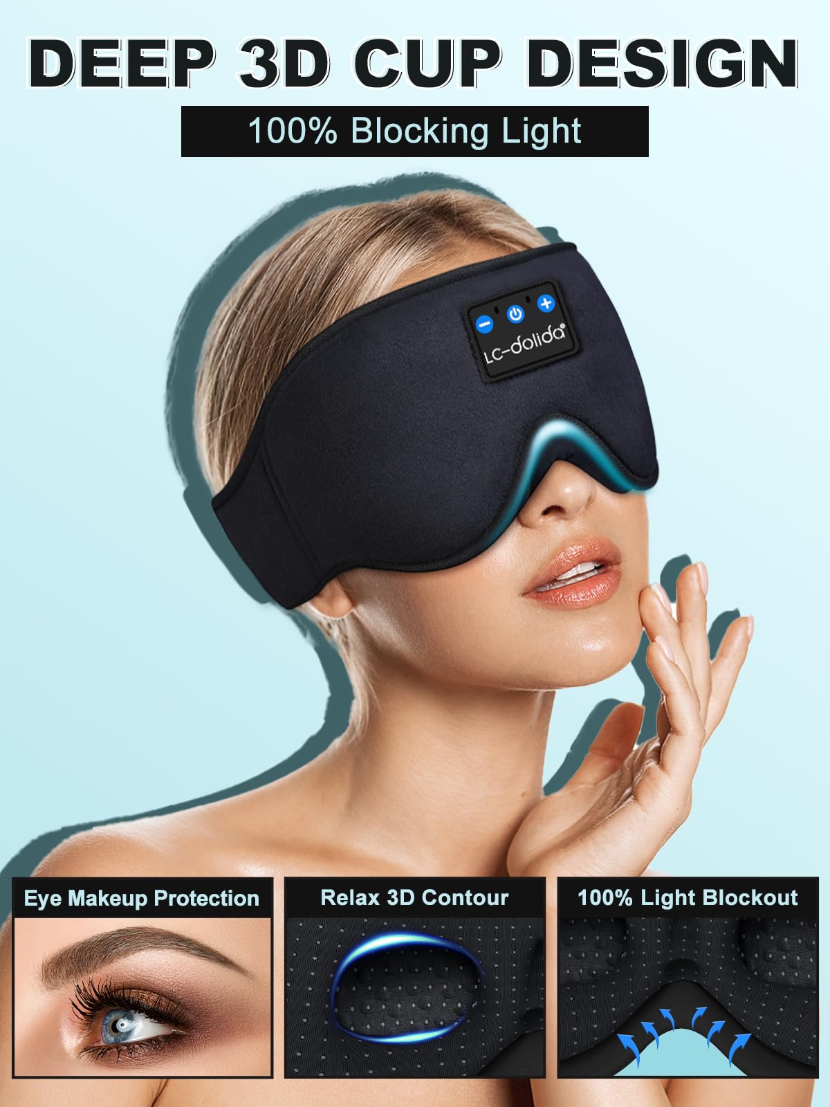 Sleep Mask with Bluetooth Headphones and Silk Sleep Mask N13735