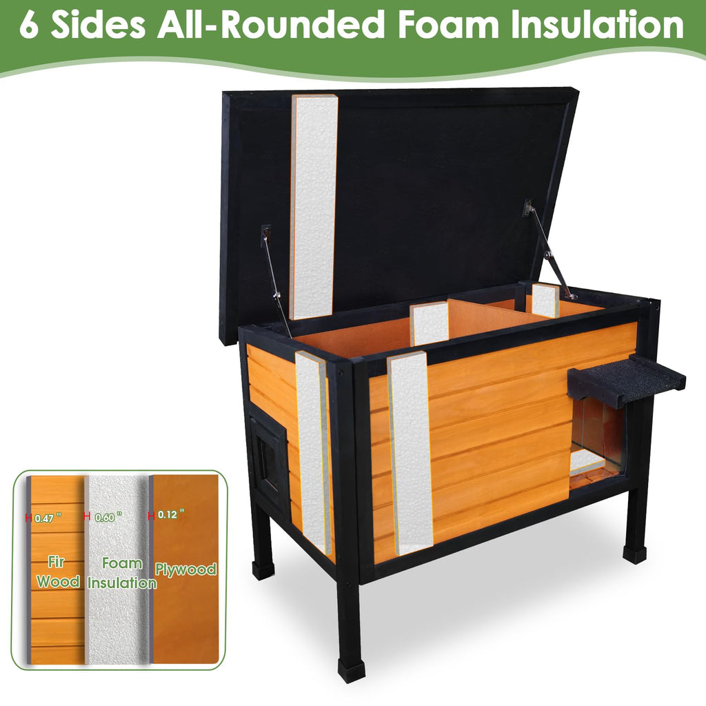 Outdoor Insulated Wooden Cat House I2549