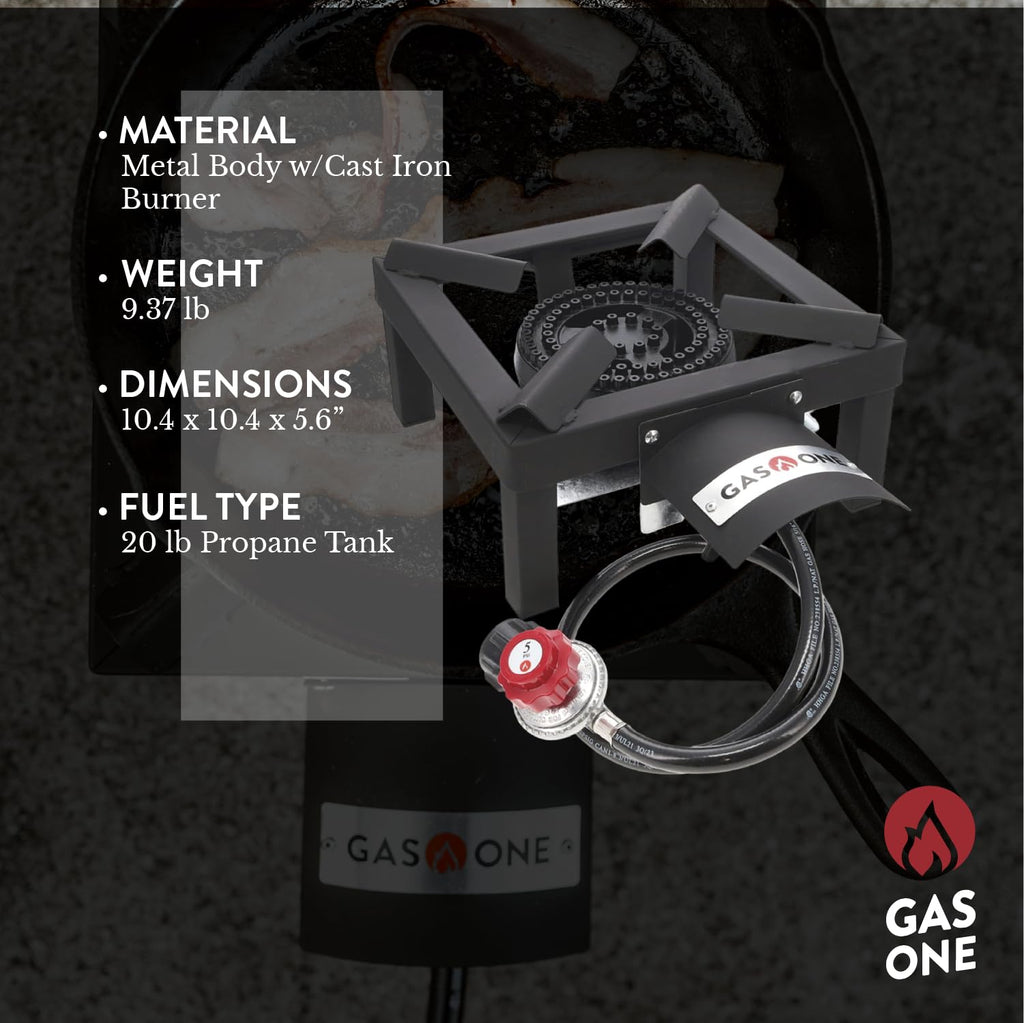 High Pressure Single Propane Burner with Heat Shield J252