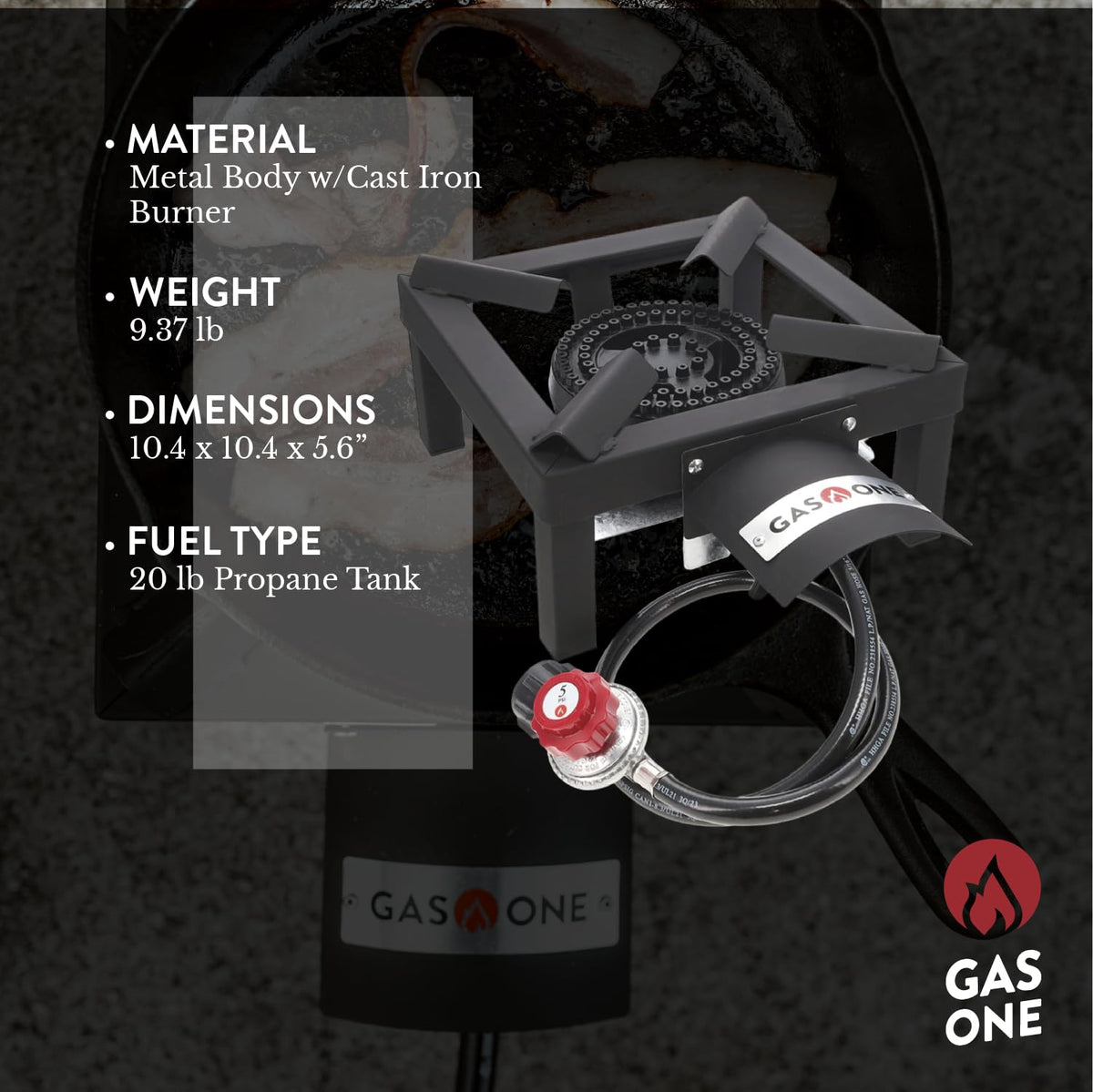 High Pressure Single Propane Burner with Heat Shield J252