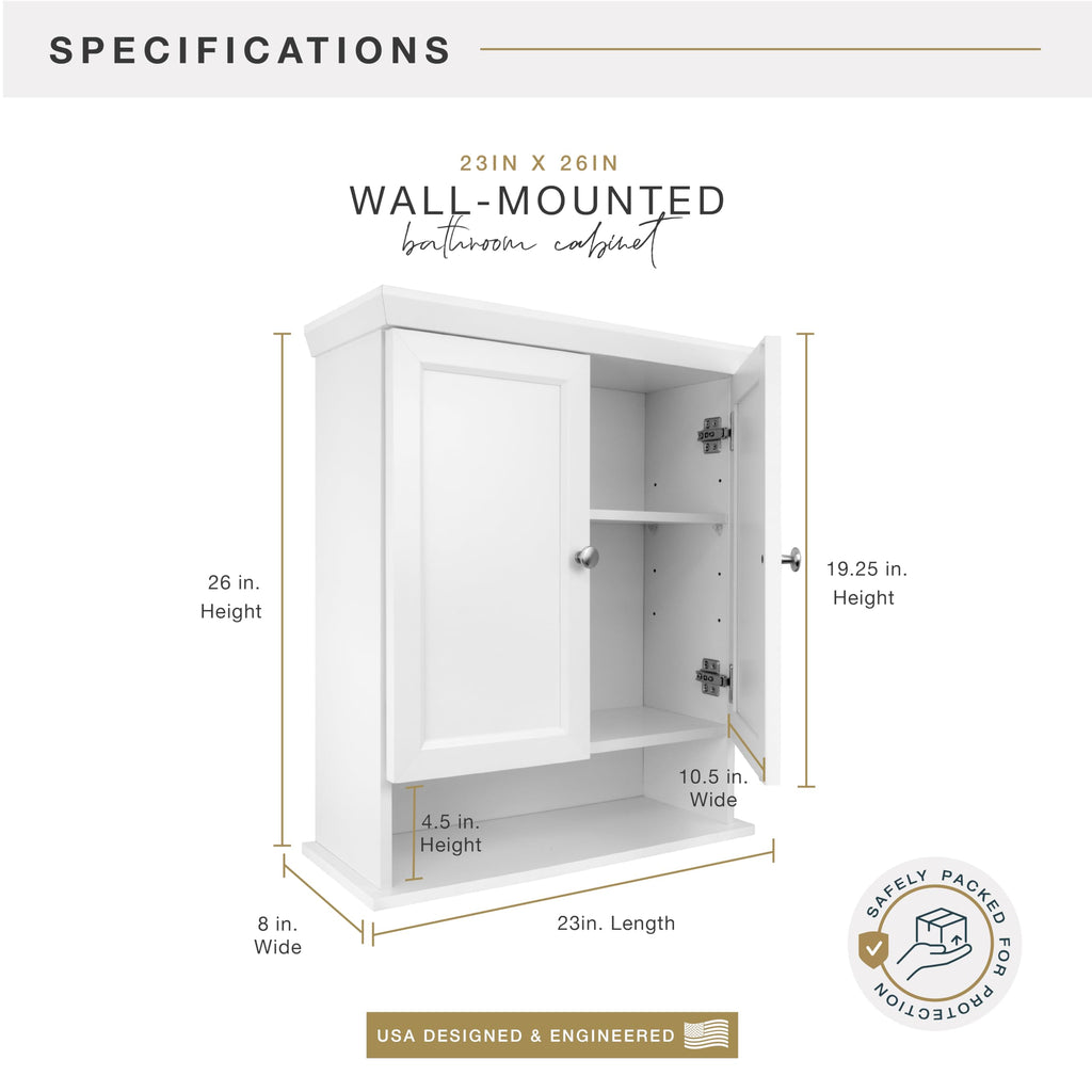 White Wall Mounted Medicine Cabinet Organizer N297115
