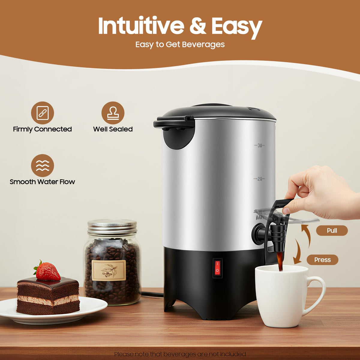 30 Cups Stainless Steel Electric Coffee Urn J668
