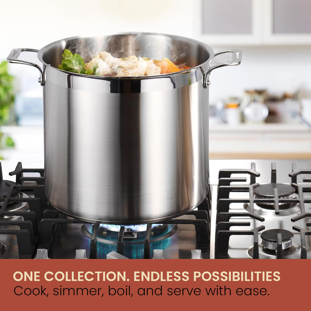 16 Quart Stainless Steel Stockpot with Lid S95696