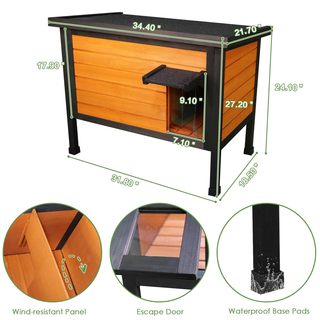 Outdoor Insulated Wooden Cat House I2549