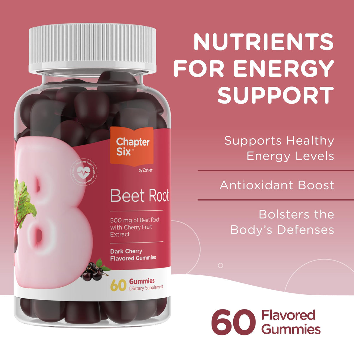 Beet Root 500 mg Cherry Gummies G80378