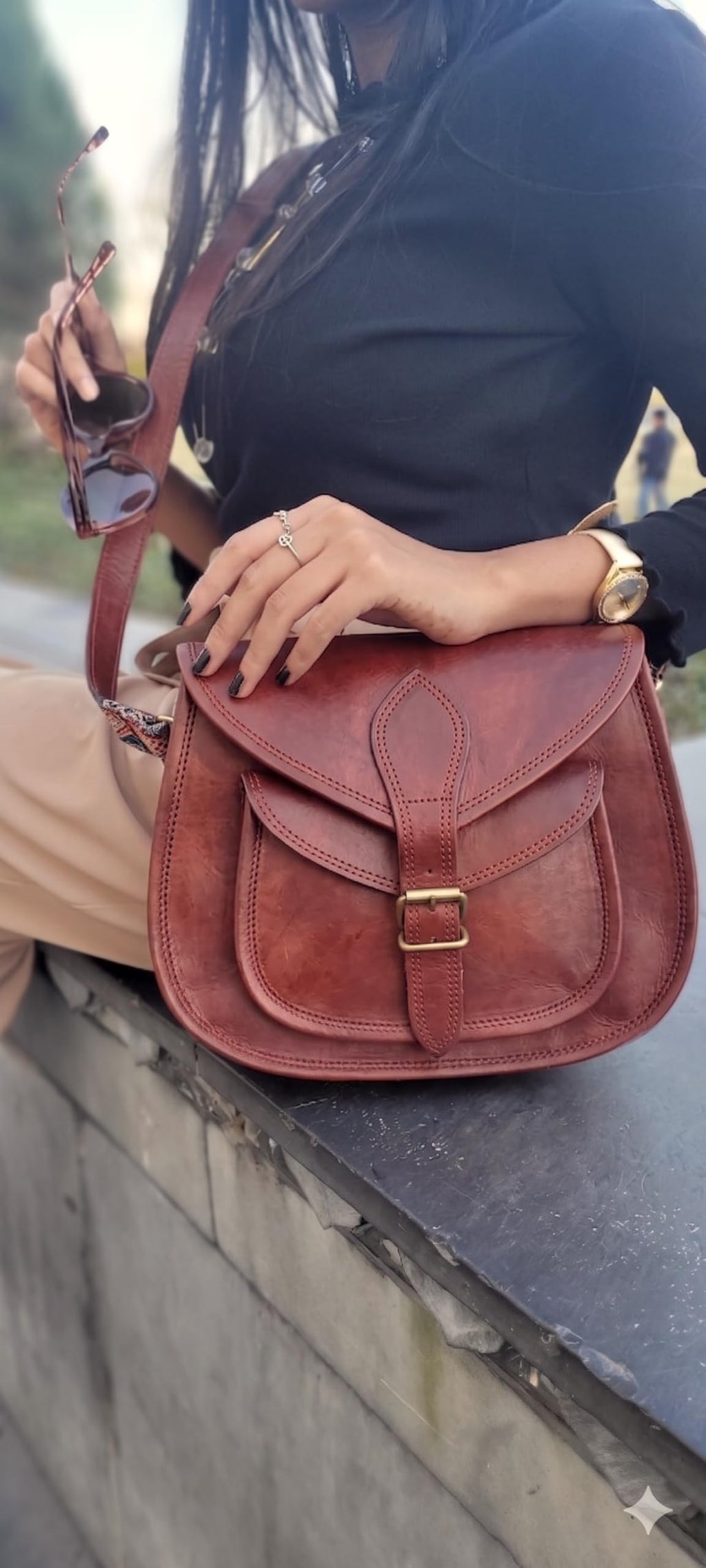 Genuine Leather Crossbody Satchel Bag Q115