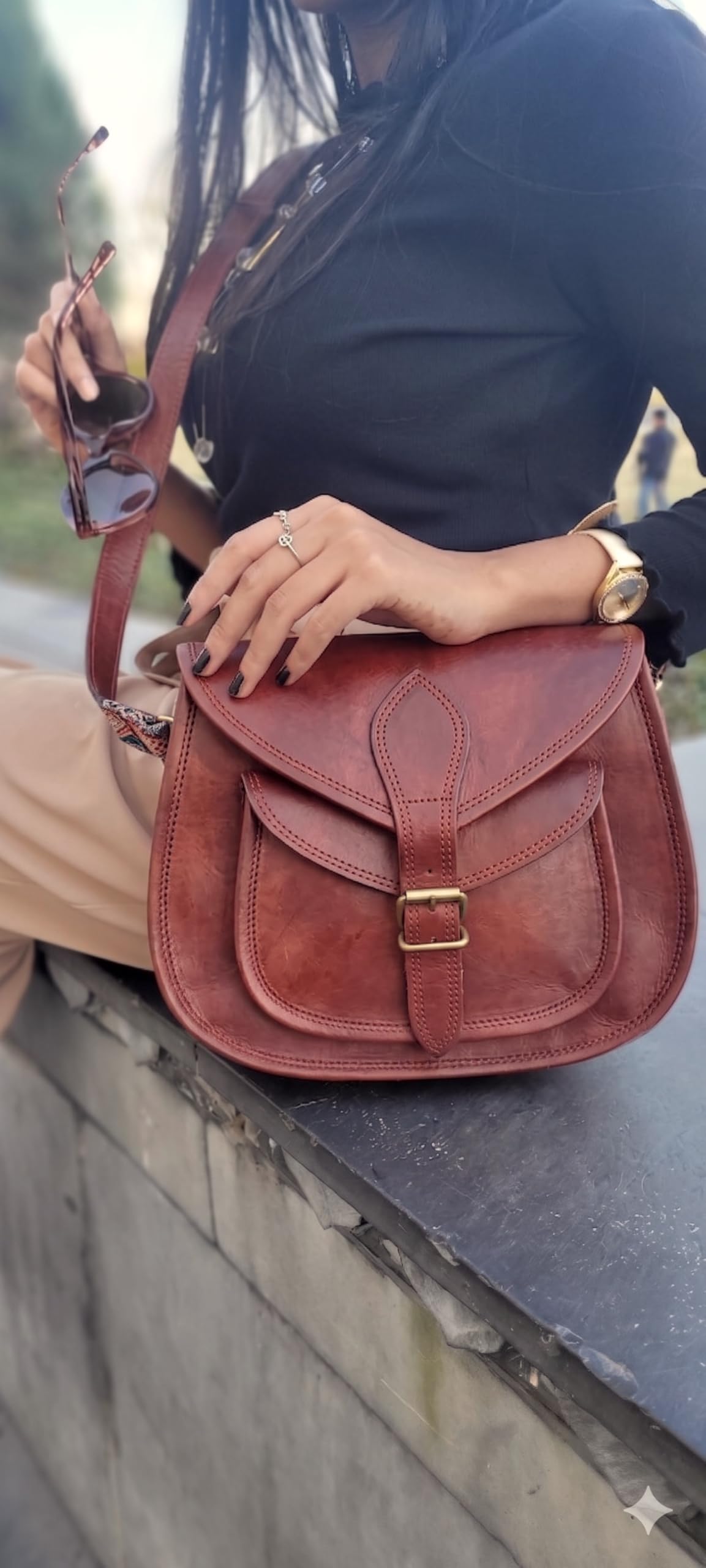 Genuine Leather Crossbody Satchel Bag Q115