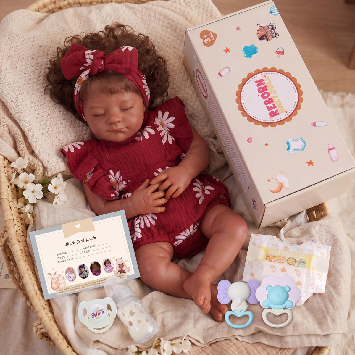 20 Inch Reborn Baby Dolls Black Girl with Accessories Set J292