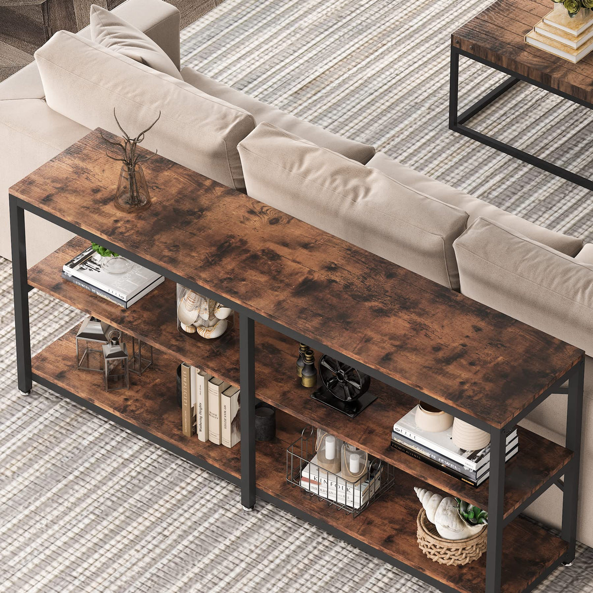 70.9 Inch 3-Tier Console Table with Storage Shelves B985
