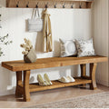 Brown Solid Wood Entryway Bench P612405
