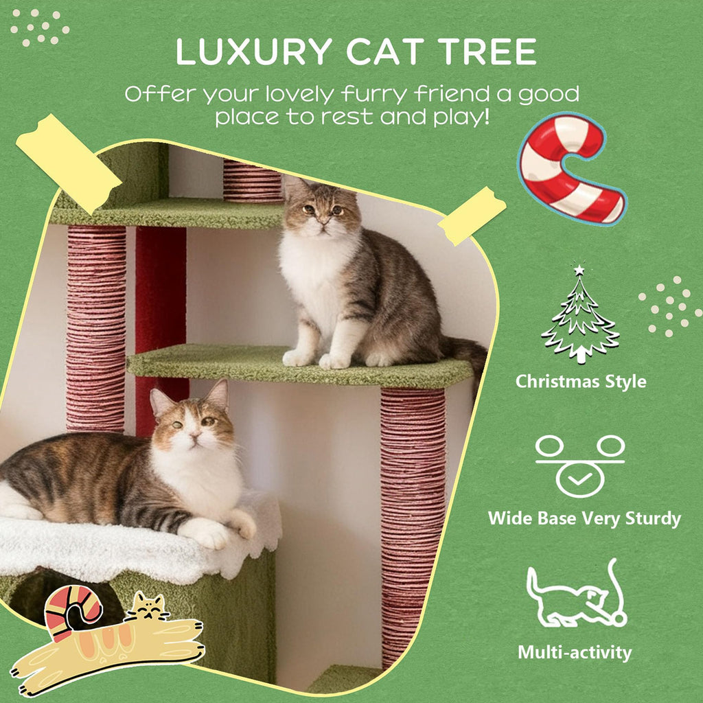 60 Inch Extra Large Cat Tree with 3 Condos and Climbing Ladder D903347