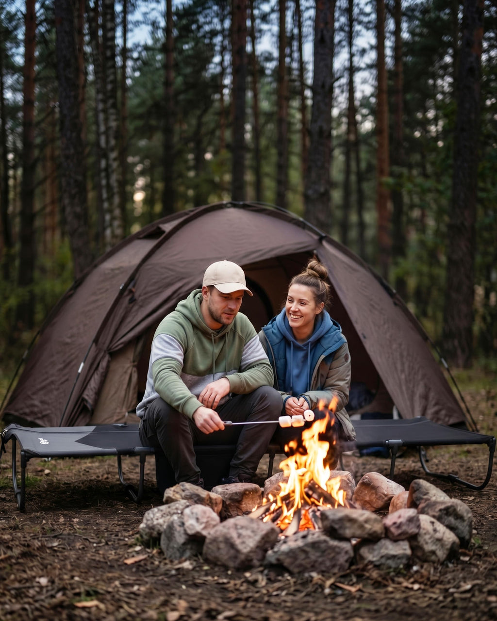 Ultra-Light 7.1 lbs Foldable Camping Cot with Side Pocket R502