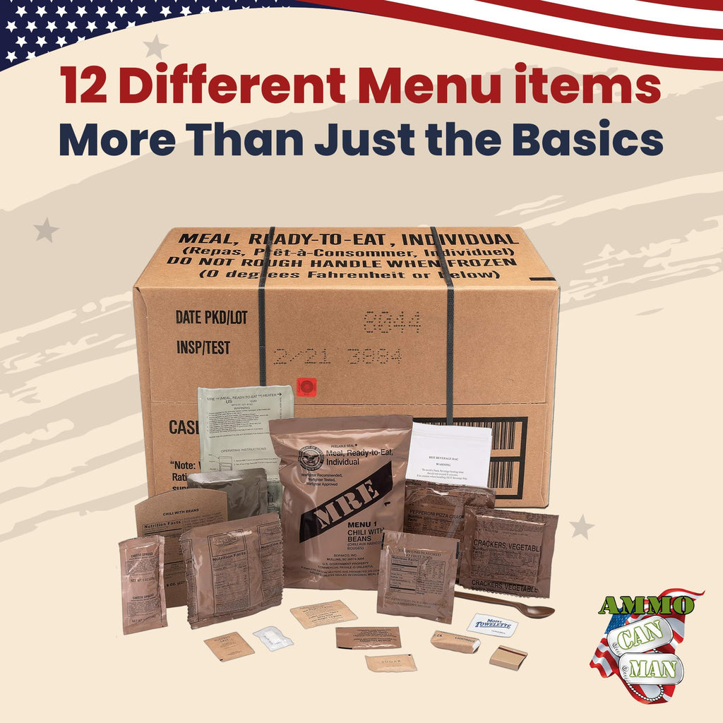 US Military MRE Case Menus 1-12 N9848