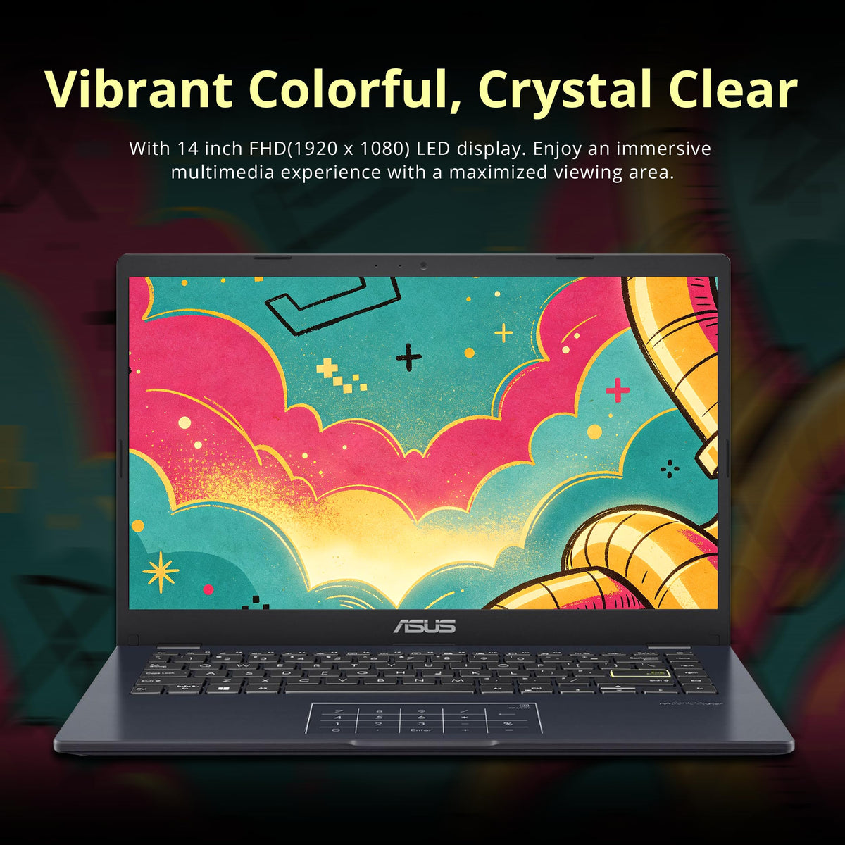 14" FHD Laptop, Intel Celeron N4500, 4GB RAM, 224GB Storage, Quiet Blue I828
