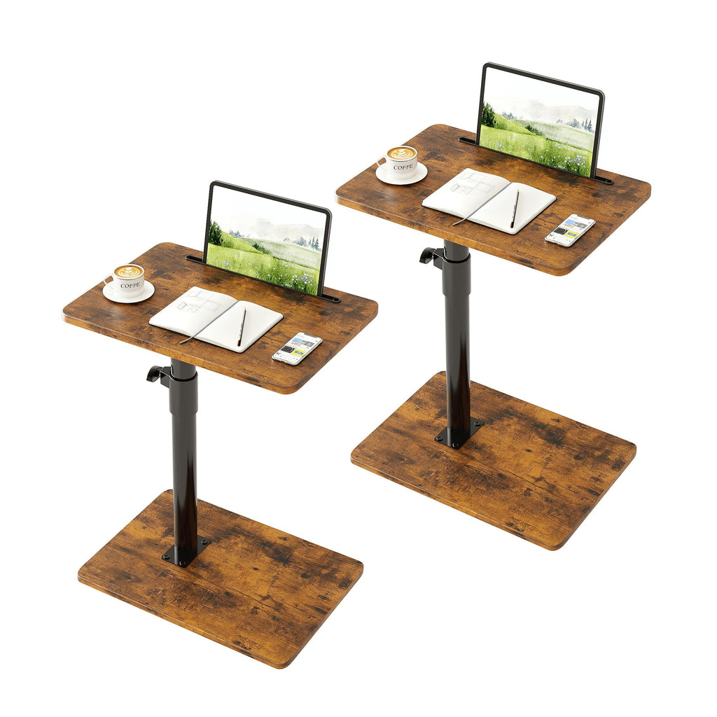 Height Adjustable Swivel C Shaped Side Table Set of 2 A34078
