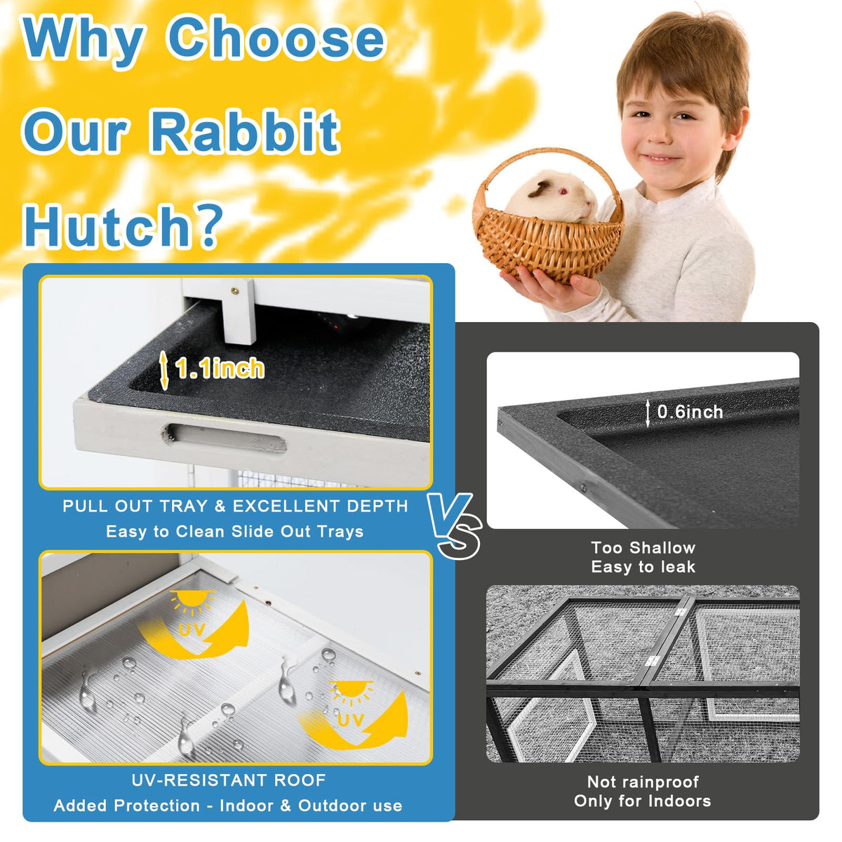 48" L 2-Story Rabbit Hutch with Ramp L408609