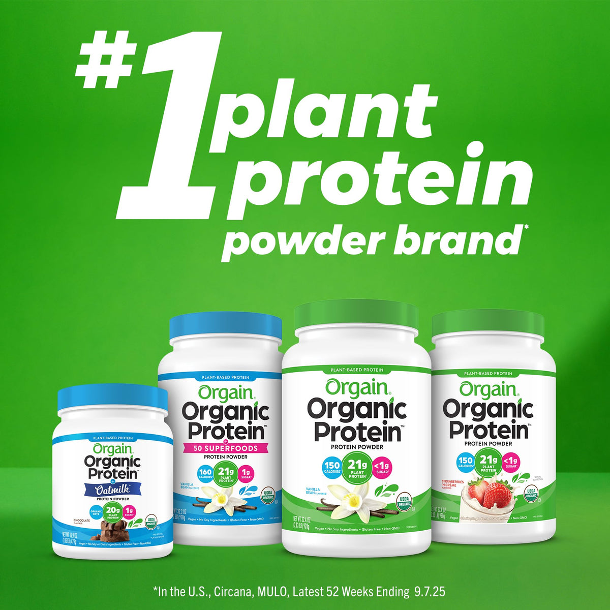Organic Vegan Protein Powder + Greens Vanilla Bean 21g Plant Based Gluten Free Dairy Free 1.94lb P62898