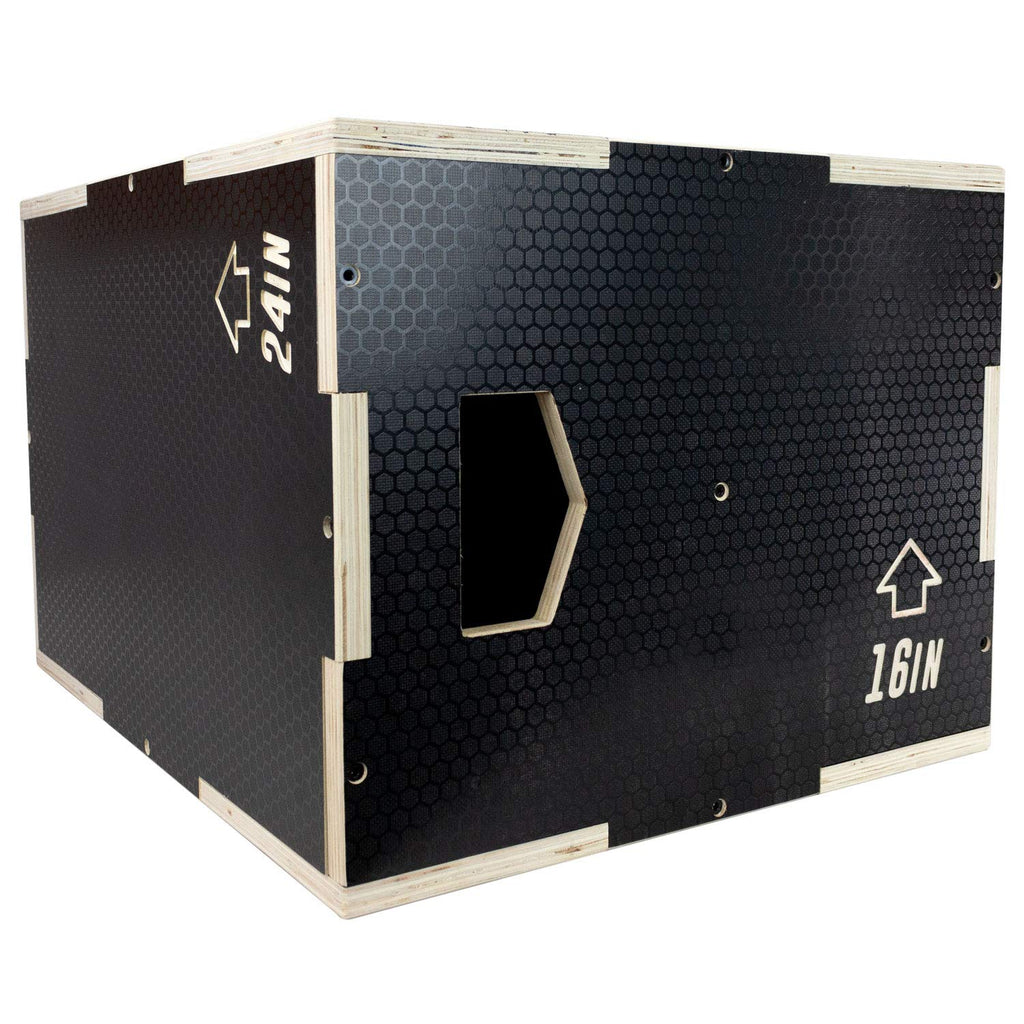 Wooden Plyo Box, 16/14/12 Anti-Slip T6808