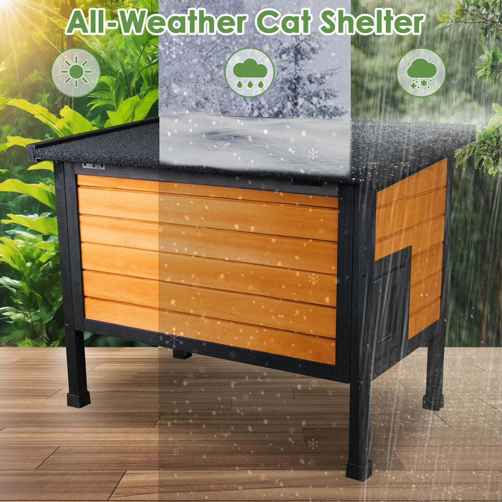 Outdoor Insulated Wooden Cat House I2549
