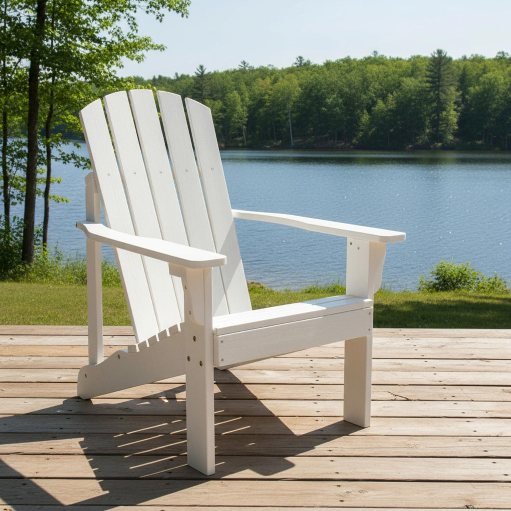 Eggshell White Wooden Adirondack Chair O56354