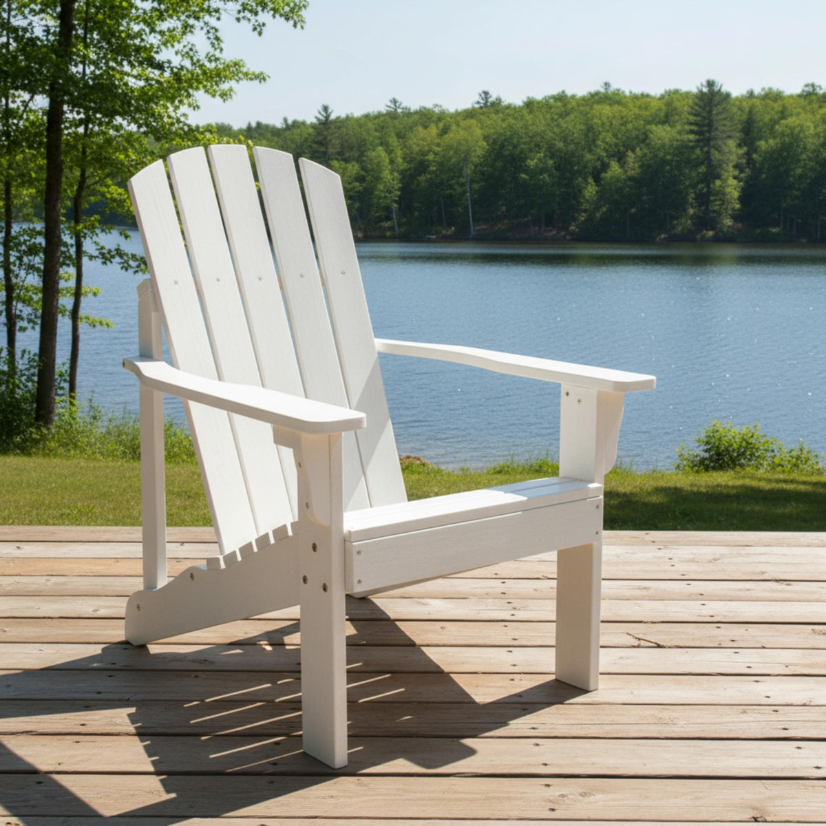 Eggshell White Wooden Adirondack Chair O56354
