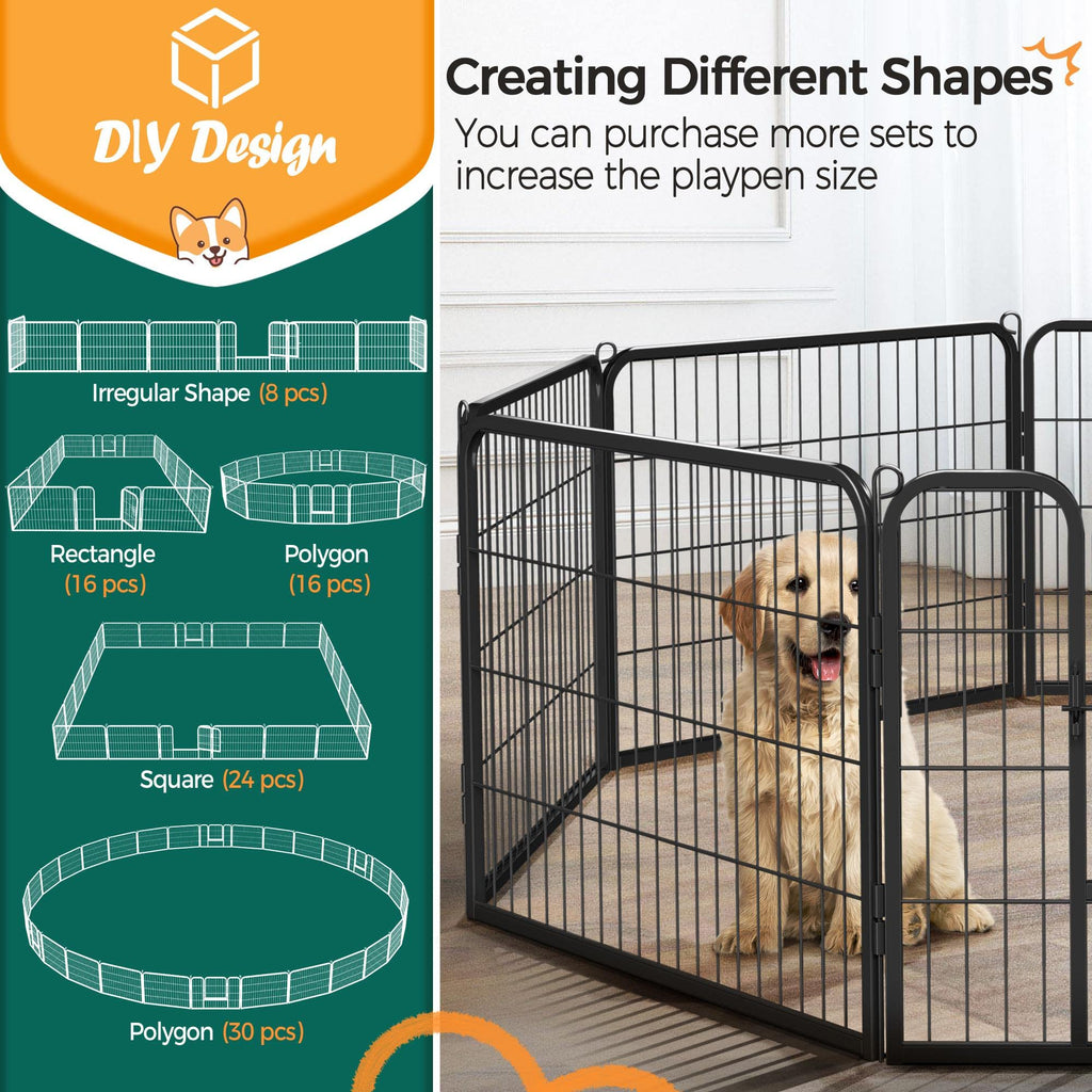24" H 16-Panel Extra Wide Dog Playpen with Door S171