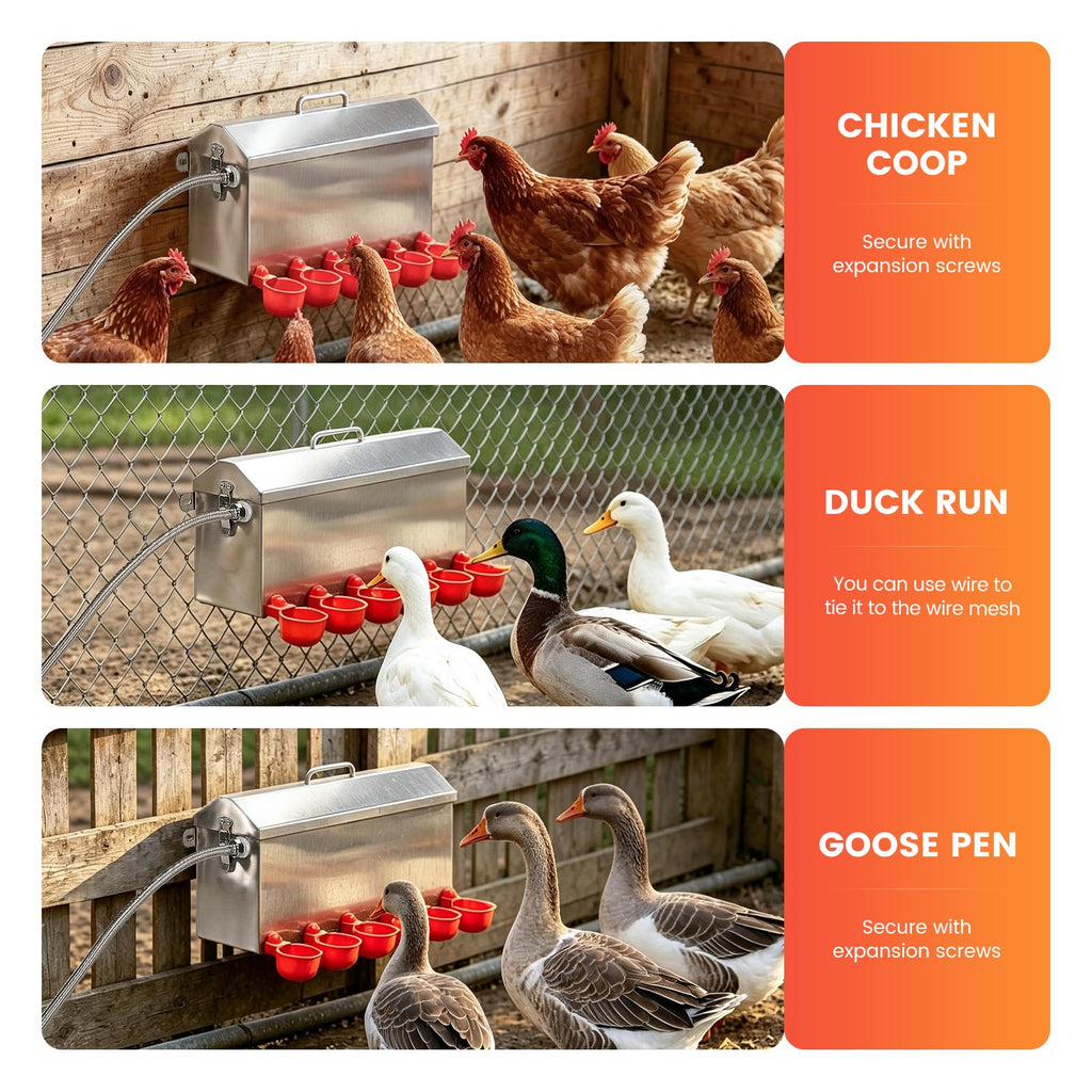 1.5 Gallon Metal Automatic Chicken Waterer W3885