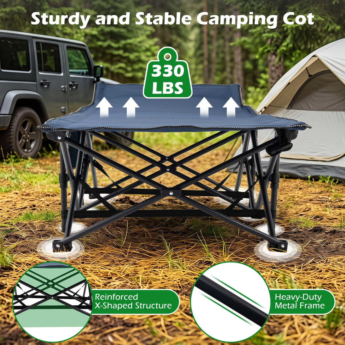 Camping Cot with Padded Mat C967