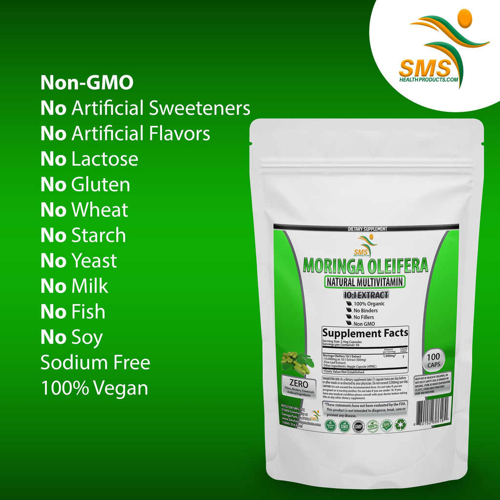 Moringa Oleifera 100 Veggie Capsules 1000mg Leaf Powder U830369