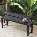 Black Set of 2 Metal Outdoor Backless Bench C8789