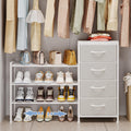 White 4 Drawer Fabric Dresser S286