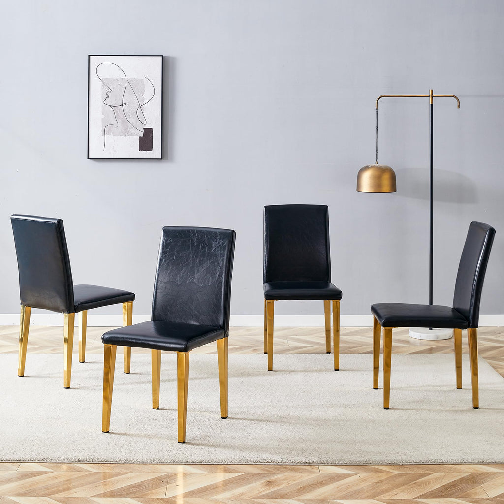 Black Gold Upholstered Dining Chairs Set of 4 K2673