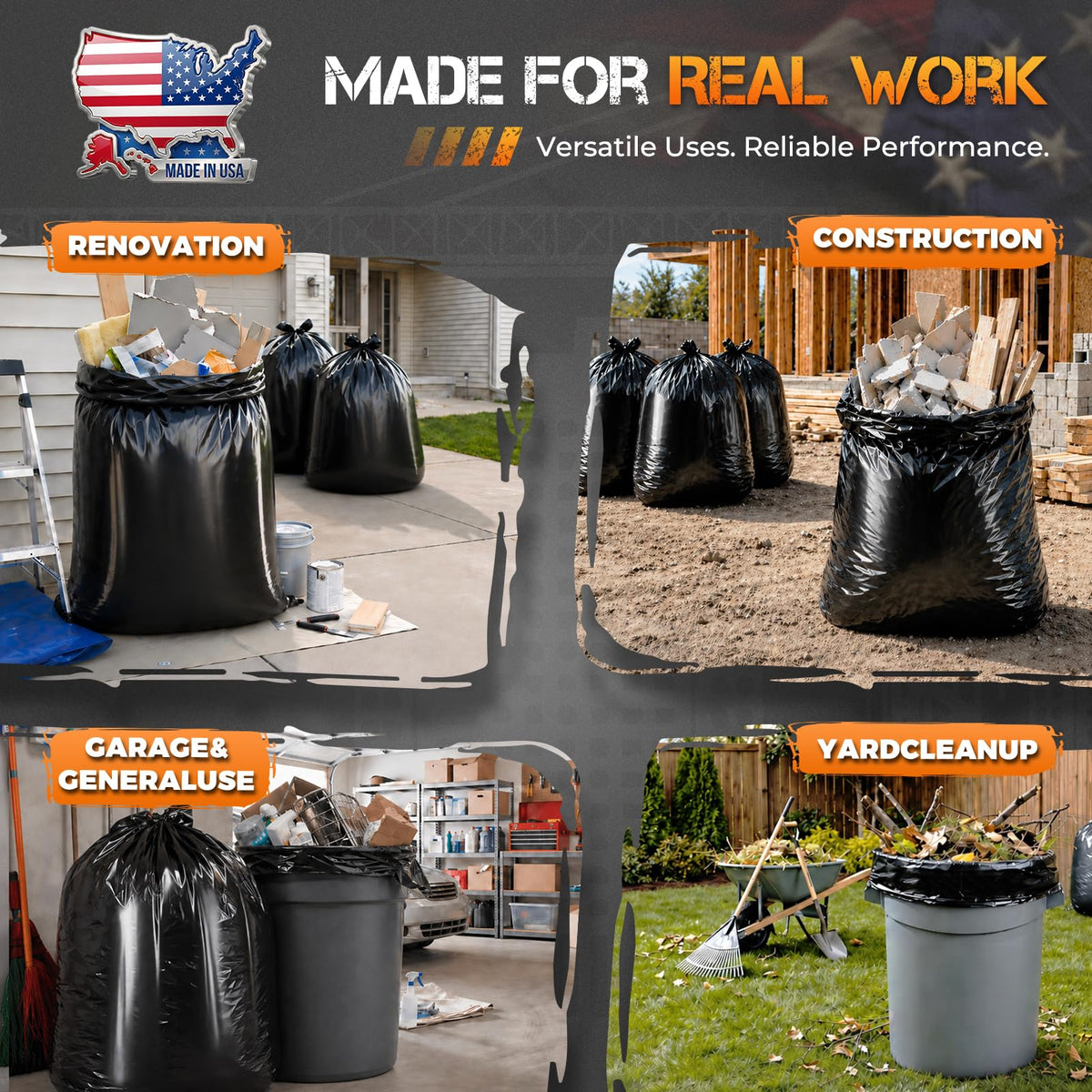 55-60 Gallon 40 Count Trash Bags E18958
