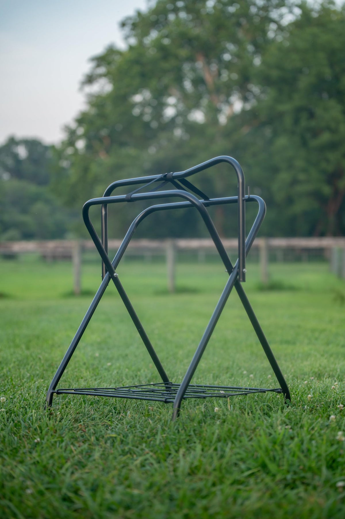 Portable Folding Saddle Rack Powder-Coated Steel Y493665