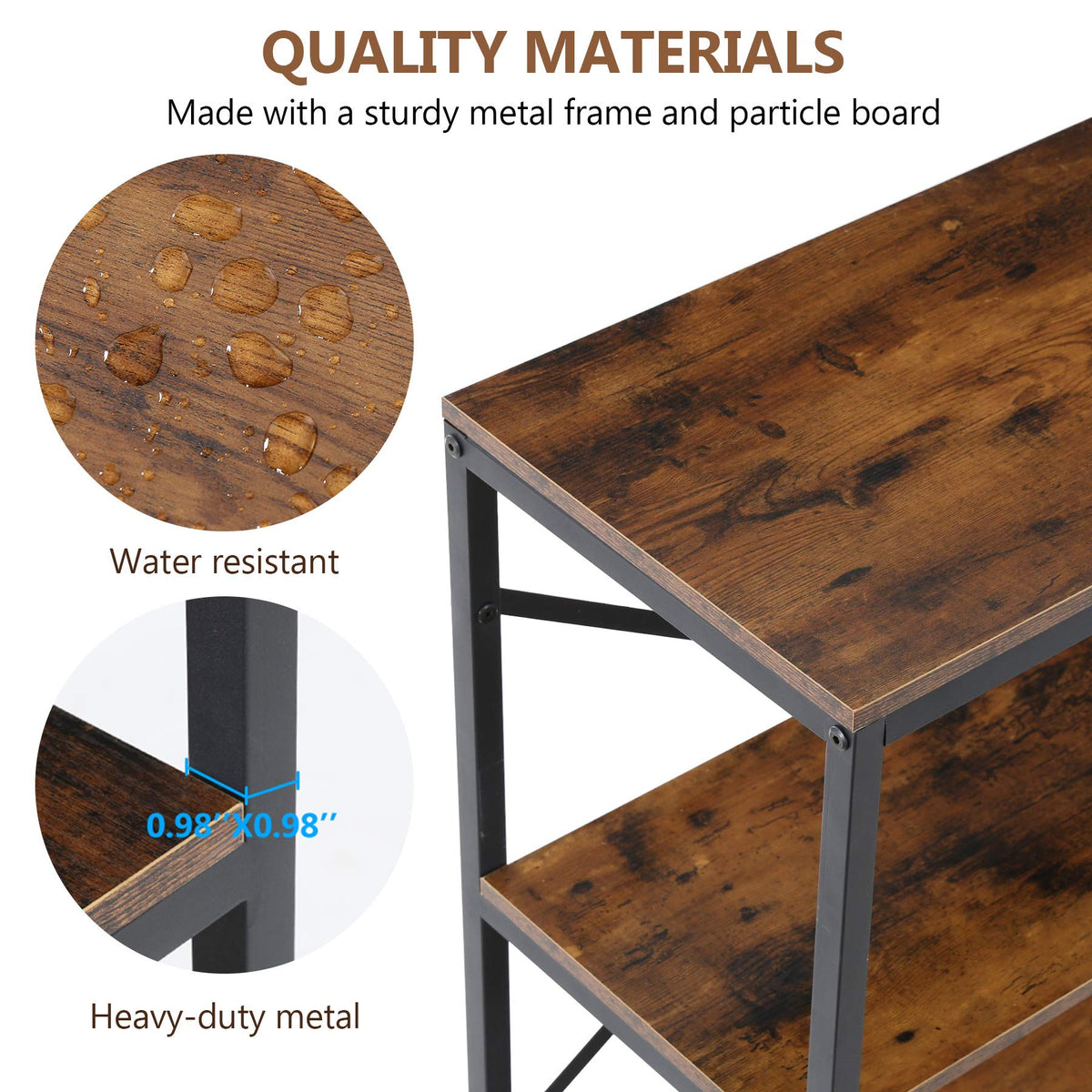 70.9 Inch 3-Tier Console Table with Storage Shelves B985