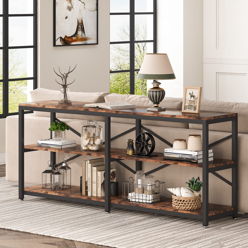 70.9 Inch 3-Tier Console Table with Storage Shelves B985
