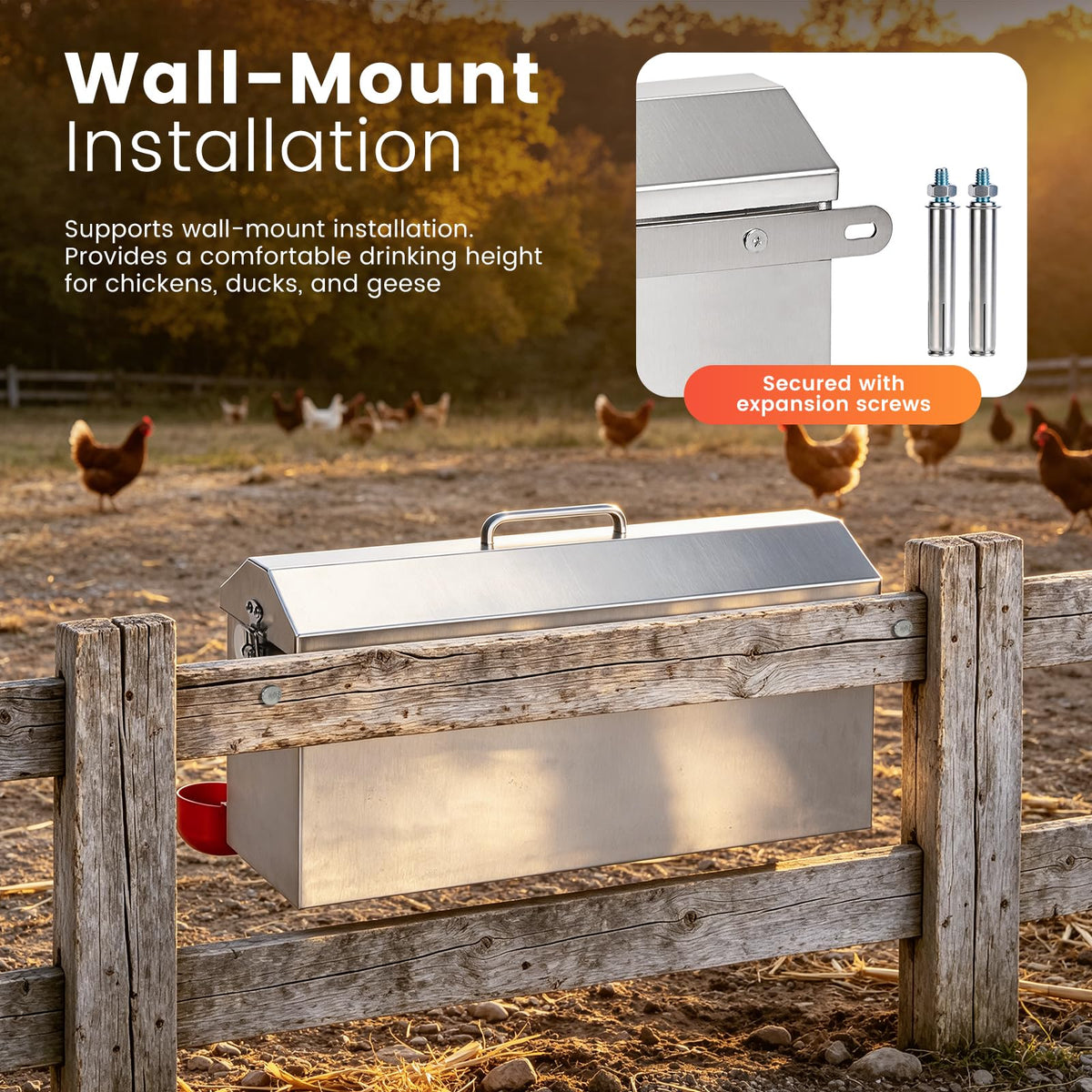 1.5 Gallon Metal Automatic Chicken Waterer W3885