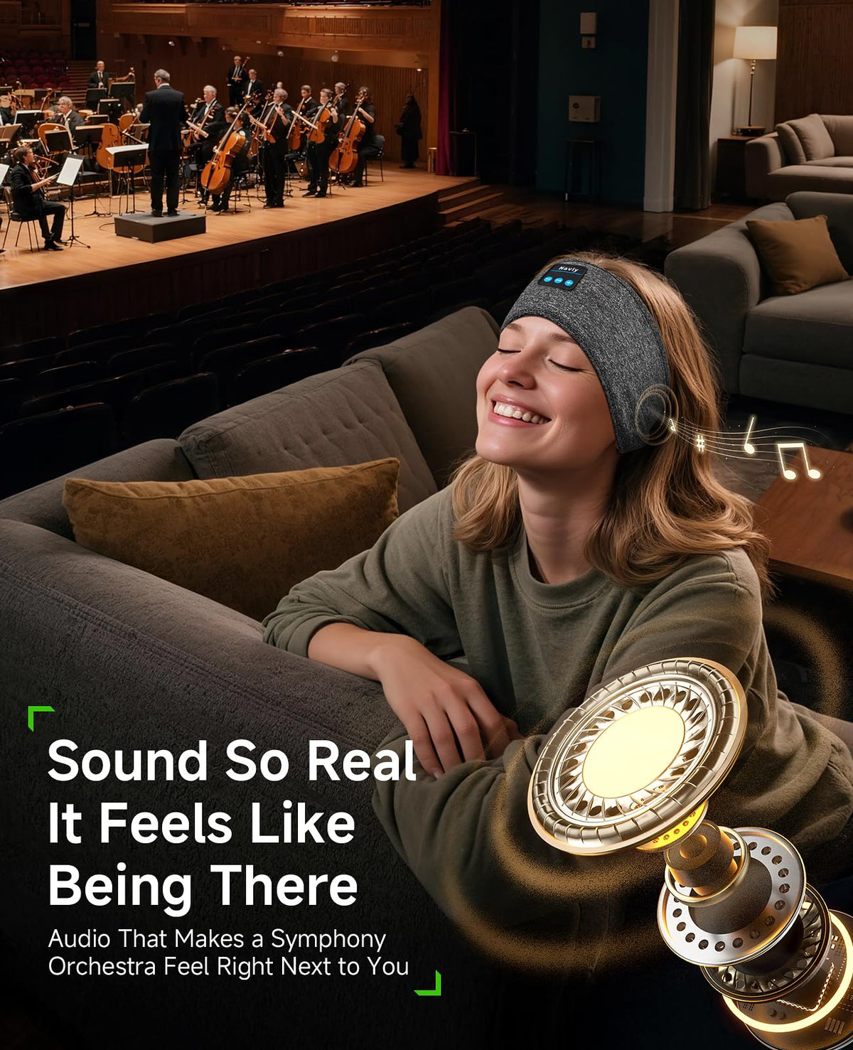 Bluetooth 5.4 Wireless Sleep Mask Headphones X300363