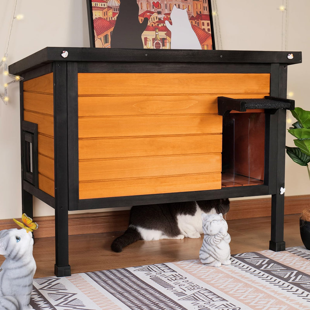 Outdoor Insulated Wooden Cat House I2549