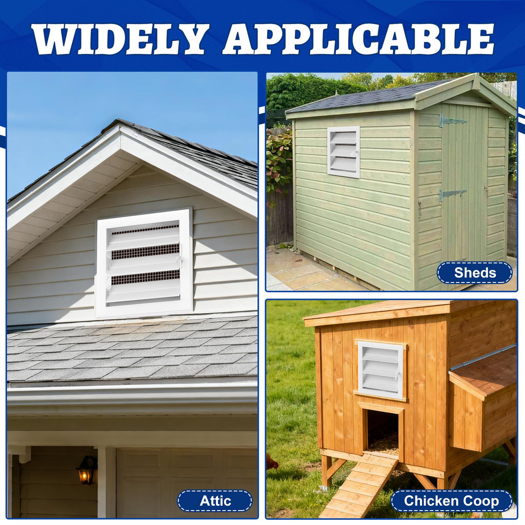Adjustable Aluminum Alloy Gable Vent with Mesh Screen R38064